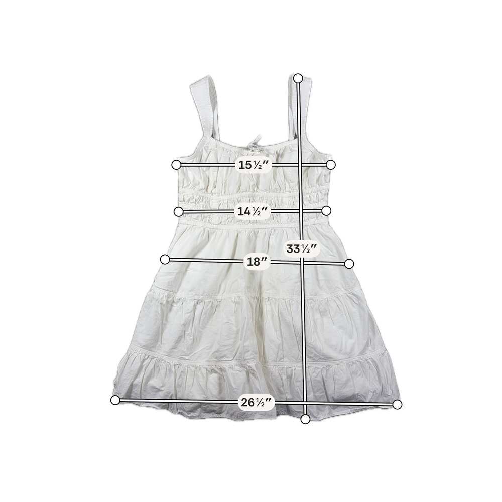 Sunday Best Aritzia Martine Poplin Mini Dress Women Large White Cotton Sundress - Picture 8 of 9